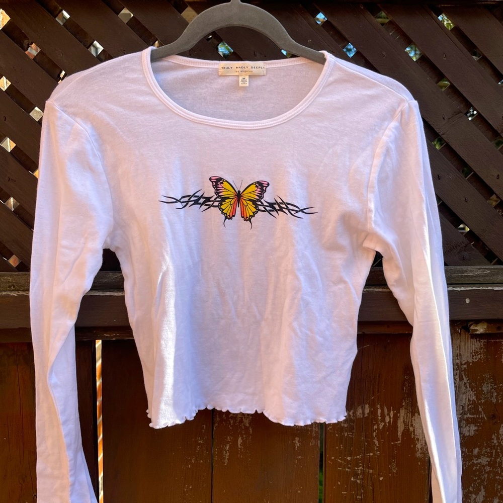 Y2K style butterfly crop top 🦋